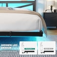 thumbnail image 6 of Full Size Floating Bed Frame with   Station Storage Headboard and with  Light,   Platform Bed Frame, No Box Spring Needed, Easy Assembly and Noise , Black, 6 of 6
