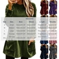 thumbnail image 3 of NominalSnug Women's Velvet Long Sleeve Tunic Top Casual Crew Neck Loose‑Fit Shirt With Front Pockets, 3 of 8