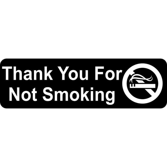 10in x 3in Symbol Thank You For Not Smoking Sticker Vinyl Sign S