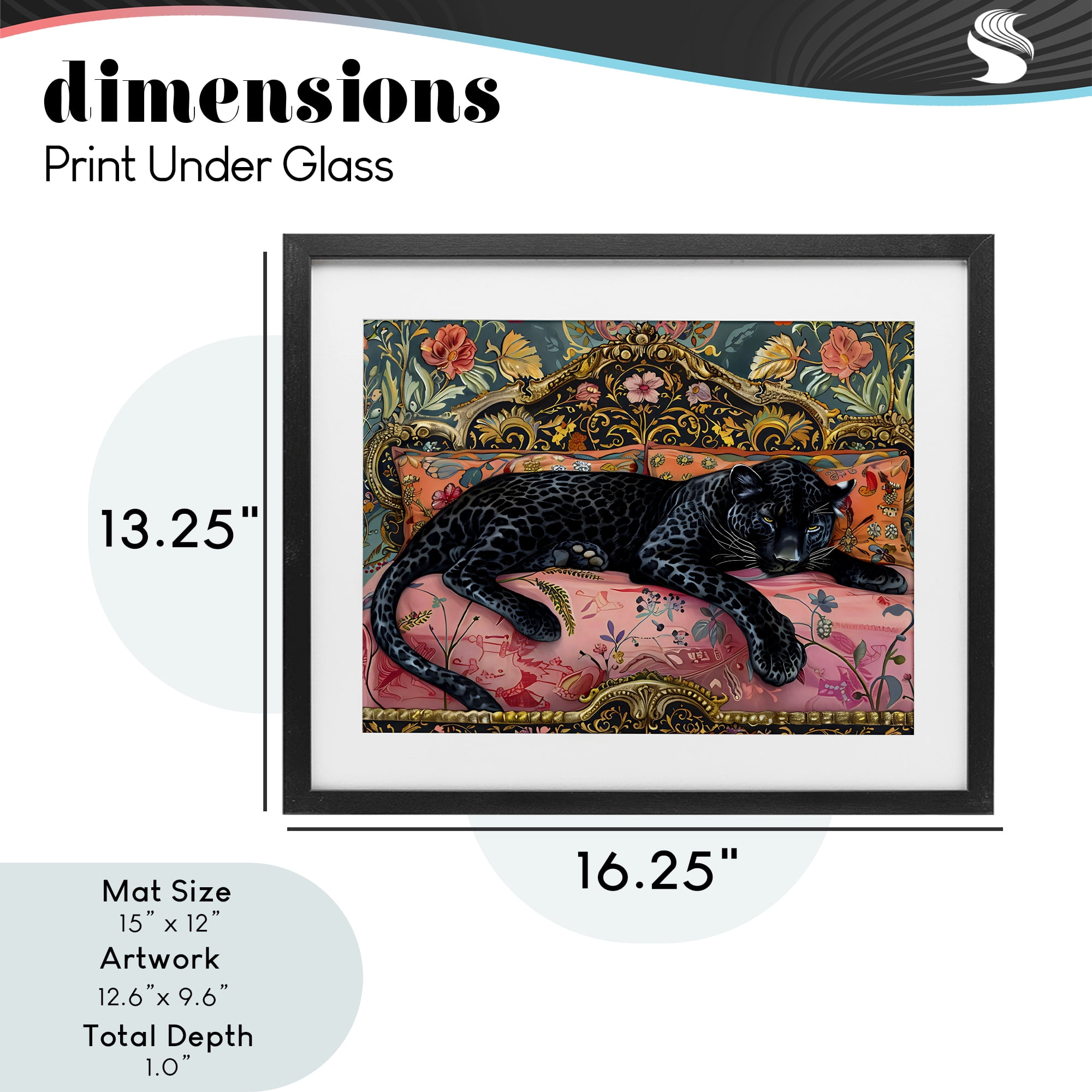 Stupell Industries Lazy Black Elegant Leopard Black Framed Print Under Glass, design by Creative Studio