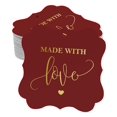 thumbnail image 1 of Inkdotpot Pack Of 100 Real Gold Foil Bracket Shape Paper Tags Made With Love Wedding Favor Hang Tags, 1 of 7