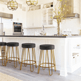 thumbnail image 5 of Alden Design Upholstered Velvet Counter-Height Barstool, Set of 2, Black, 5 of 6