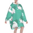 thumbnail image 2 of Cute Seal,Women's Oversized Wearable Blanket Hoodie, Blanket Sweatshirt,Flannel Pullover Blanket, 2 of 9