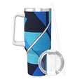 thumbnail image 2 of 40zo Ice Bar Cup With Handle Double Insulation Large Capacity Rust Prevention For Daily Travel And Other Scenes Darkgray Geometric Patterns_1, 2 of 8