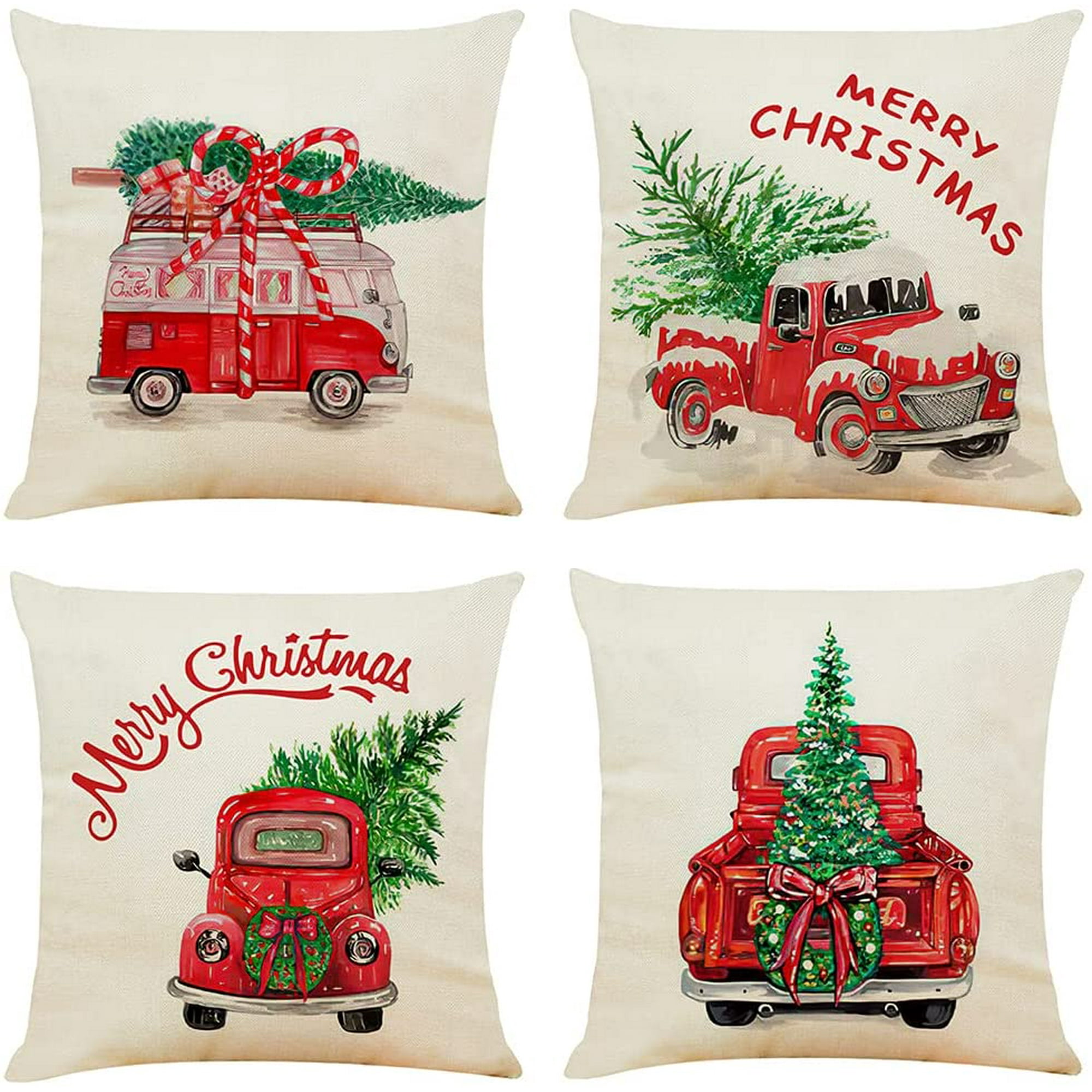 Red truck christmas throw pillows hotsell