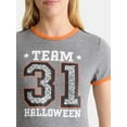 thumbnail image 4 of Halloween Women's and Women’s Plus Varsity Tee and Shorts Pajama Set, 2-Piece, Sizes XS to 3X, 4 of 5