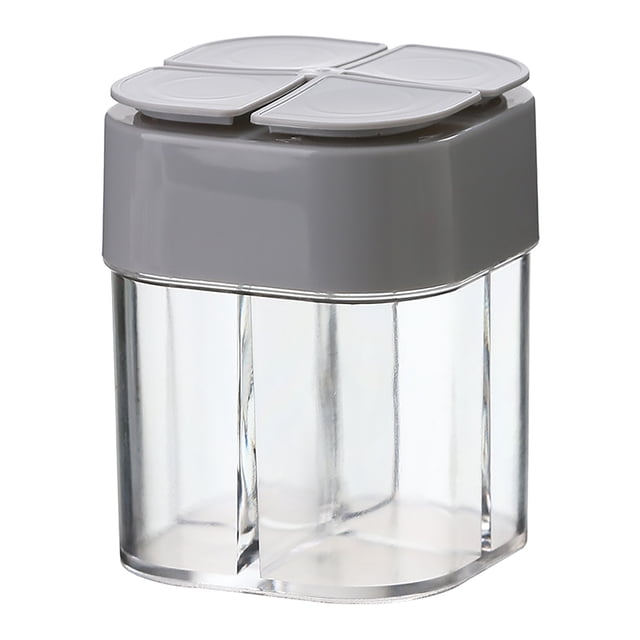 Oleegame 1PC Produce Storage 4 In 1 Seasoning Bottle Plastic Sal Tank Combination Sealing Moisture Proof Gray