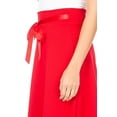 thumbnail image 5 of Women's Solid A-line Casual High Waist Bow Tie Belted A Line Midi Knee Length Skirts, 5 of 6