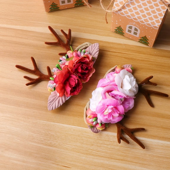 LEORX Multicolor Antler Shape Headband Nylon Hair Band Flower Hair Hoops Lovely Headwear
