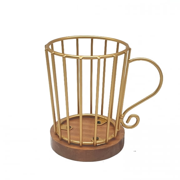 ACDANC Coffee Pod Holders for Counter - K Cup Holders for Counter - Coffee Pods Storage Organizer - Coffee Bar Accessories - Large Capacity Wire Storage with Wooden Base