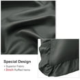 thumbnail image 4 of PiccoCasa Satin Pillowcase Ruffled Pillow Shams Set of 2, Standard Black, 4 of 8
