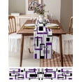 thumbnail image 6 of Purple Black Geometric Table Runner Minimalist Stripes Abstract Art Tablerunners 13 x 72 Inch, Table Decorations Tabletop Scarf for Summer Gathering Holiday Farmhouse Kitchen Dining Decor, 6 of 6