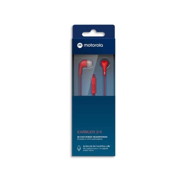 Audifonos alámbricos Motorola Sound ERABUDS2S rojo