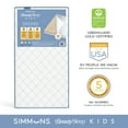 thumbnail image 3 of Simmons BeautySleep Kids Radiant Diamond Extra Firm Crib And Toddler Mattress, GREENGUARD Gold Certified, Sustainably Sourced Fiber Core, Waterproof, White/Blue, 3 of 14