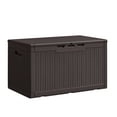 thumbnail image 2 of Vineego 100 Gallon Resin Deck Box,Indoor Outdoor Lockable Storage Containe,Upgraded,Dark Brown, 2 of 8