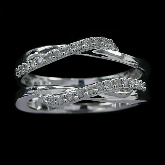 1.5CT Round Cut Simulated Diamond Women's Wedding Enhancer Ring 14k White Gold Plated