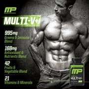 MusclePharm Essentials Multi-V+ The Athlete's Multi-Vitamin, Enhanced Energy, Performance & Immune Health, Daily Multivitamin for Men & Women with Minerals Plus Probiotics, 90 Tablets, 30 Servings