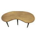 thumbnail image 4 of Industrial Kidney Bean Shaped Brass Top Coffee Table with Tapered Legs, Brass and Black, 4 of 6