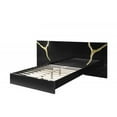 thumbnail image 6 of Luxury 3-Piece Modern Bedroom Set, California King Platform Bed with 2x Nightstand, High Gloss Finish, Black/Gold, 6 of 11