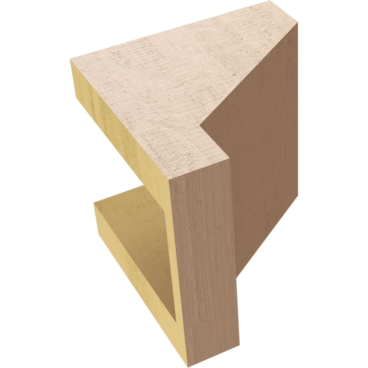 5"W x 5"D x 5"H Wide Clemmons Rough Cedar Woodgrain TimberThane Corbel, Primed Tan