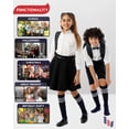 thumbnail image 4 of HUGH UGOLI Knee High Cotton Socks for Girls & Boys, Long Tube School Uniform Socks with Stripes, Soft & Comfortable, Navy Blue, 7-8 Years Old, 4 Pairs, 4 of 6