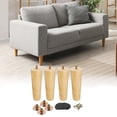 thumbnail image 1 of Paquete de 4 patas de muebles, patas de madera redondas de 6 pulgadas para sofá, pies de silla de reemplazo, 1 of 6