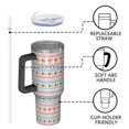 thumbnail image 4 of 40oz Pioneer Flower Floral Print Pattern Insulated Tumbler with Handle, BPA-Free Leak Proof Lid and Straws, Double Wall Vacuum, Hot 12h/Cold 34h, 4 of 6