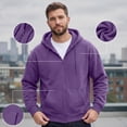 thumbnail image 2 of Men'S Sweatshirts Fleece Oversized Hooded Sweatshirt with Pockets Long Sleeve Zip Up Hoodie Warm Fall Sweatshirt,XXL,Purple, 2 of 9