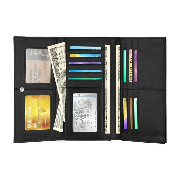 MONOJOY Wallets for Men | Long wallet for women | Denim Purse | Slim Wallet for Women | Skin Friendly Vintage Jean Purse, Large Capacity Multi Card Slots, Money Clips for Men with Credit Card Holder