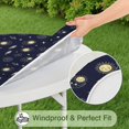 thumbnail image 5 of Dark Blue Moon Pattern Round Fitted Tablecloth with Elastic Edge,Dining Table Cover Waterproof,Outdoor Round Tablecloth for Camping,Dining,Indoor and Outdoor, 5 of 7