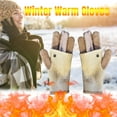thumbnail image 2 of hoksml Women's 2-in-1 Color-Block Knitted Gloves Convertible Mittens with Flip-Top Cap Touchscreen Compatible Fingertips, 2 of 5