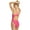Pink, variant on Solid Thin Strap One Piece Swimsuit, High Cut, Unpadded, Athletic (Women’s)