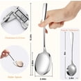 thumbnail image 2 of Juego de cucharas grandes de acero inoxidable para servir de 9.14 pulgadas, utensilios de servir grandes para fiestas de buffet, para lavaplatos, 6 piezas, color plateado, 2 of 4