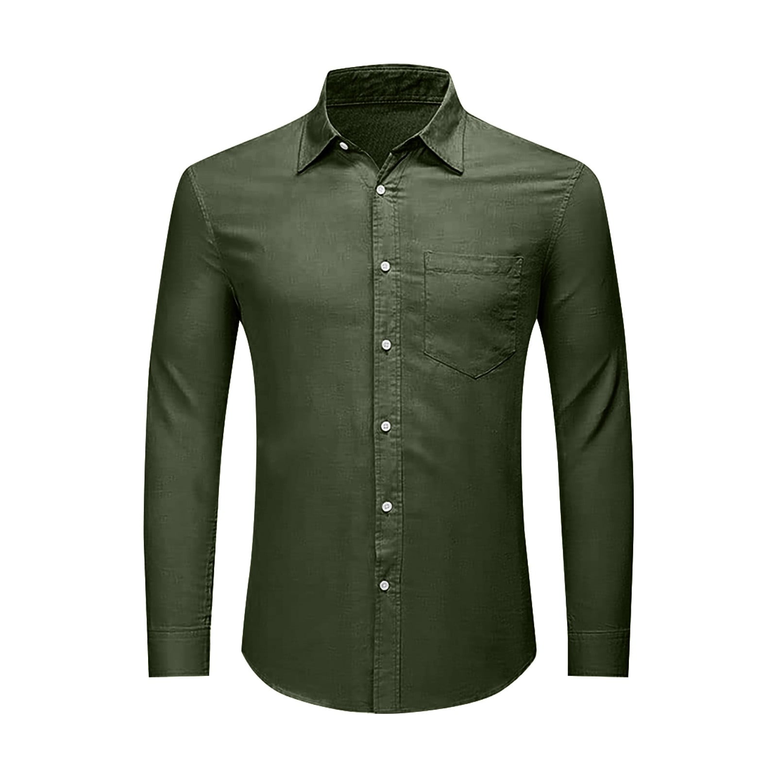 Green Big And Tall Dress Shirts for Men, Linen Dress Shirts