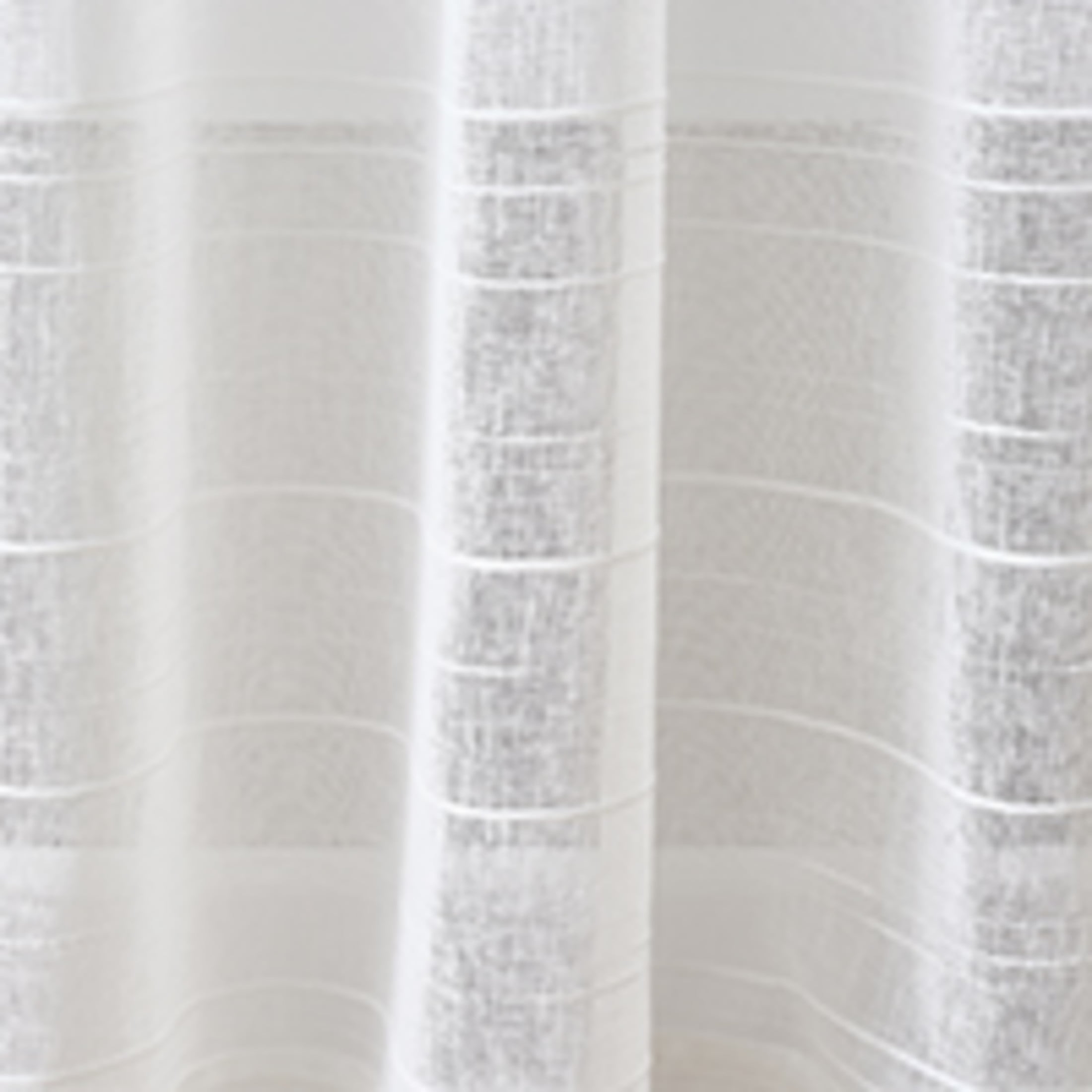 Mainstays Woven Stripe Sheer Tab Top Curtain, Single Panel, White, 50" W x 63" L
