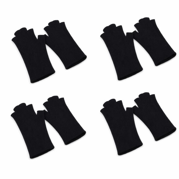 YEMNPIOS Winter Fingerless Gloves for Women Men Half Finger Typing Glove with Long Wrist Cuff Knit Fingerless Mittens