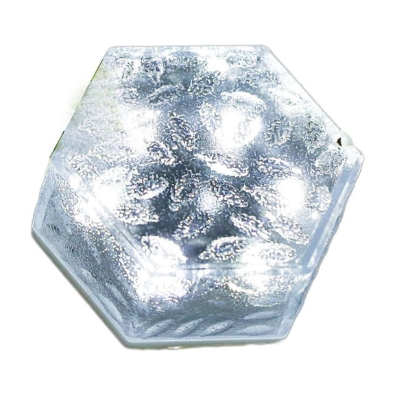 Solar Garden Lamp Hexagonal Ice Brick Garden Imitation Glass Floor Tile Lamp