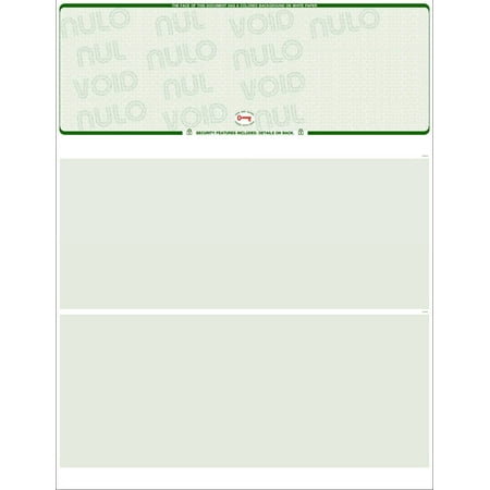 Blank Check Stock - 250 Blank Computer Check Stock - Check on Top - Green (Scalop Green)