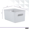 thumbnail image 5 of Superio 5L Small White Smoke Ribbed Storage Bin with Lid, Plastic Storage Basket, 5 of 6