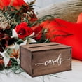 thumbnail image 1 of Caja de tarjetas de boda Caja de dinero de boda decoraciones rústicas de madera decorativa con organizador de tragamonedas para de la mesa, 1 of 8