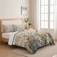 thumbnail image 5 of Twin XL Quilt Set 68''x98'', Vintage Botanical Lightweight Bedspread Coverlet Set with 2 Pillow Shams, Spring Floral Summer Botanical Rustic Breathable All Season Quilt Bedding for Dorm/Guest Room, 5 of 9