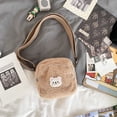 thumbnail image 1 of Portable Sweet Outdoor Cute Bear Print Plush Crossbody Bags JK Uniform Accessories Korean Style Handbags Cute Small Bags Women Handbags Small Plush Shoulder Bag BROWN WITHOUT PENDANT, 1 of 8