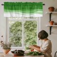 thumbnail image 6 of Ombre Green Waves Rod Pocket Curtain Valance, Abstract Art Gradient Modern Farmhouse Window Valance for Living Room, Bedroom, Kitchen 42"W x 12"L, 6 of 9