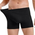 thumbnail image 2 of Jinhomg Mens Comfortable Cotton Underwear Big and Tall Basic Solid Boxer Briefs Lightweight Breathable Elastic Waistband Mid Waist Boxers Black XXL, 2 of 6