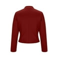 thumbnail image 5 of Dasayo Cropped Women's Tops Red Long Sleeve Cheeky Collared Solid Button-Up Shirts Sweatshirt for Women S, 5 of 7