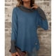 thumbnail image 2 of Jersey de mujer con cuello alto y manga larga, sudadera cómoda para invierno, otoño, oficina, mezclilla, azul, S, 2 of 6