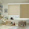 thumbnail image 5 of MiLin Cordless Blackout Zebra Blinds, Light Control Shading Privacy Dual Layer Roller Window Shades and Blinds, Fast Delivery Custom Cut to Size 12-70 Width Inch (Blackout Khaki, 67" W X 48" H), 5 of 6