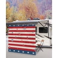 thumbnail image 5 of 4th of July RV Awning Sun Shade Screen 9'X7' Patriotic Stars Red Stripes Mesh Sunscreen American Flag Awning Shade Screen with Zipper UV Blocker Completed Kits Outdoor Canopy for RV Motorhome Camper, 5 of 7
