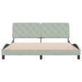 thumbnail image 3 of vidaXL Bed Frame with Headboard Light Grey 183x213 cm Velvet, 3 of 5