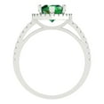 thumbnail image 4 of 2.38 ctw with Simulated Diamond Halo Accents Anniversary Ring for Women | Pear Cut Simulated Emerald | Hyperallergenic Solid 18K White Gold, 4 of 5